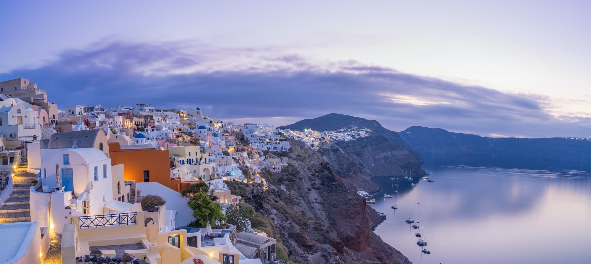cityscape of Oia, traditional greek village of Santorini,